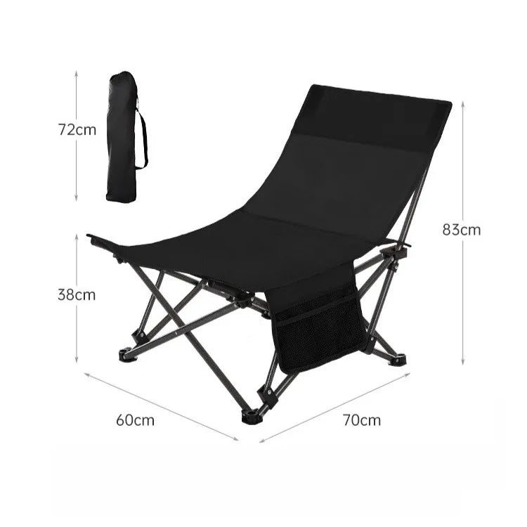 Outdoor Folding Lounge Chair Portable Office Chair Stool Adjustable Camping Fishing Leisure Chair Lunch Break Back Moon Chair