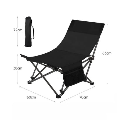Outdoor Folding Lounge Chair Portable Office Chair Stool Adjustable Camping Fishing Leisure Chair Lunch Break Back Moon Chair
