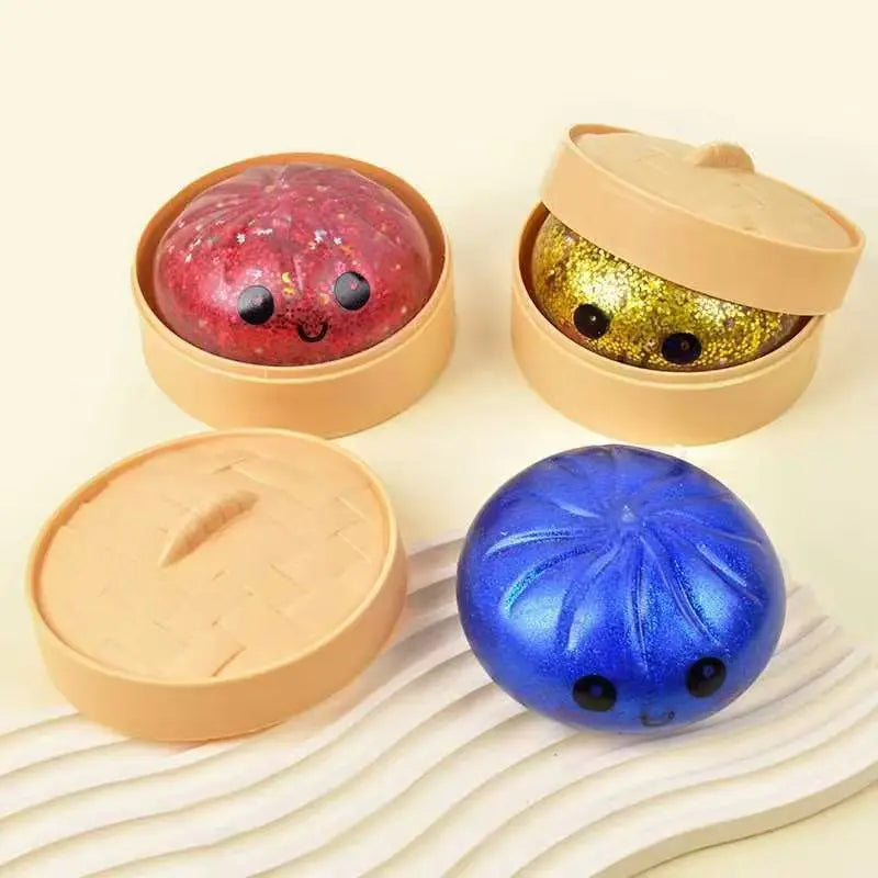 Soft Gel Simulation Bun Squishy Toy Creative Stress Relief Fidget Toy Blind Box for Adults
