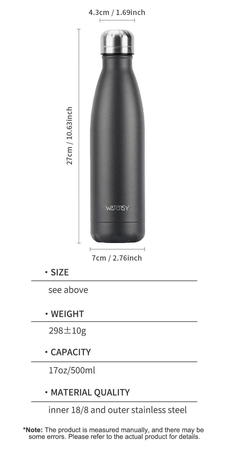 WATERSY 400ml Kids Thermos Bottle with Duck Bill Straw: 316 Stainless Steel Vacuum Insulated Tumbler for Children's Drinks