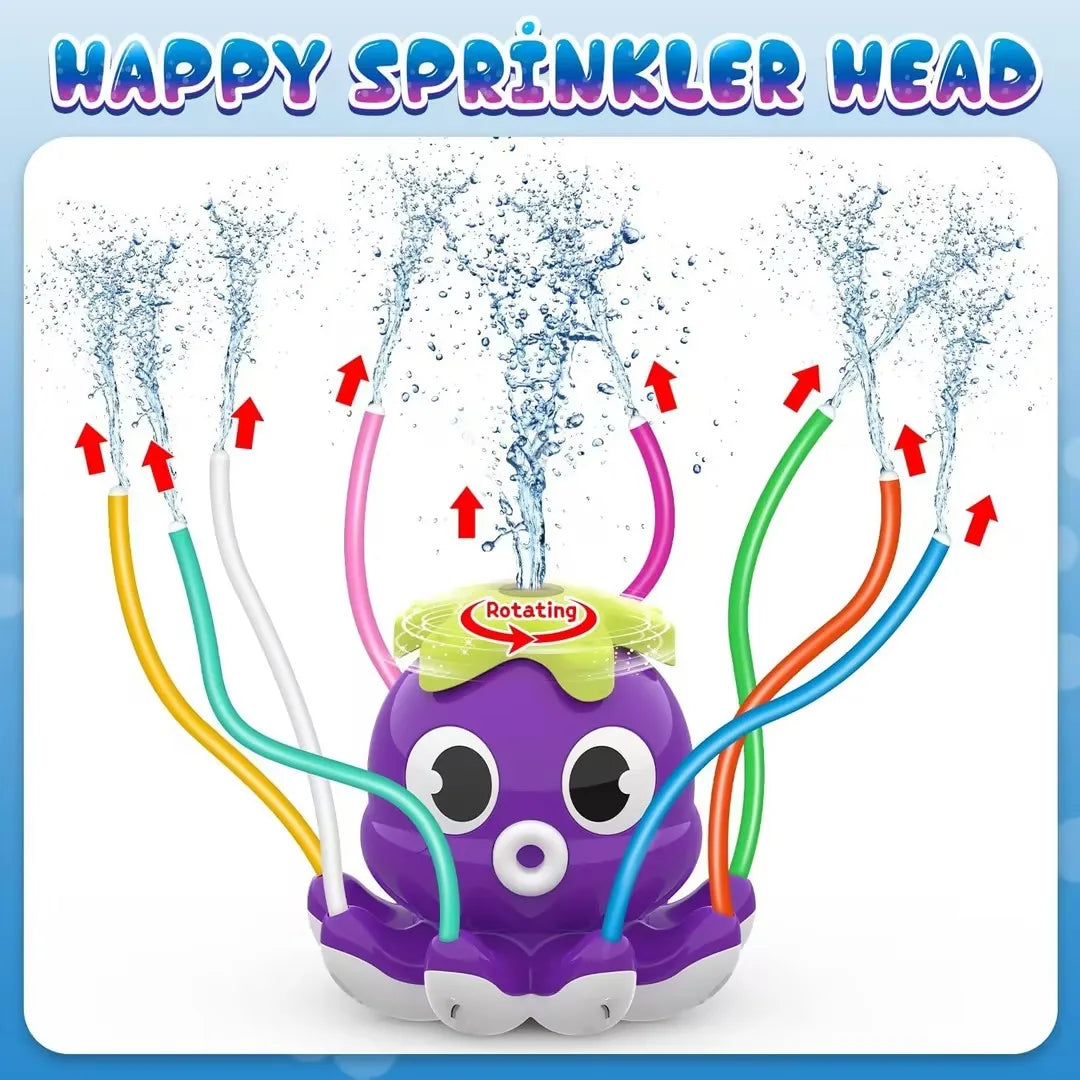 Space Rocket Octopus Sprinkler Water Toy Automatic Rotation Fun Spray Water Children's Water Playing Outdoor Toys