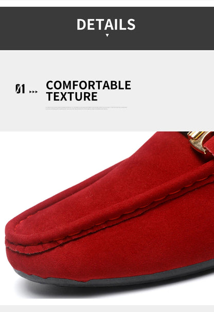 Fashion Red Men's Half Shoes Summer Lightweight Casual Shoes For Men Flat Slippers Comfortable Soft Slip-on Shoes Man Loafers