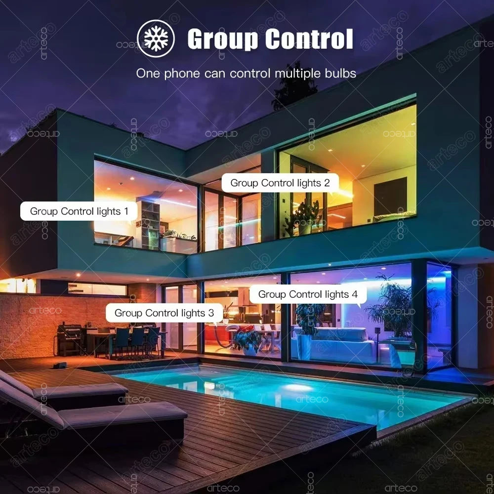 Tuya E14 Candle Lamp Smart Life App Control Smart Bulb WiFi Or Bluetooth RGB+CW LED Light 220V Dimmable Crystal Lamps Room Decor