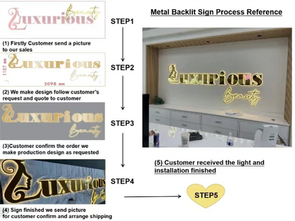 Custom 3D Halo‑Lit Metal Logo Sign Illuminated Letters For Barber Shop Hair Salon Commercial Storefront Business Signage Outdoor