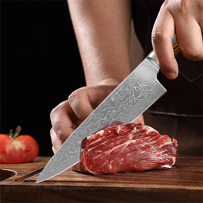 Damascus Steel Kitchen Knife Boning Steak BBQ Meat Cleaver Chef Utility Knife Paring  Kitchen Tools
