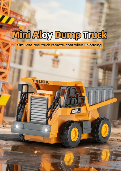 2026New Full-Scale Mini Excavator Tipper Truck 1:64 Remote Control Engineering Vehicle Mini Forklift Birthday Gift Toy RC Trucks