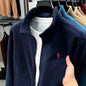 Designer brand luxury men's zipper stand collar coat high-quality Paul pony embroidery autumn winter comfort warm casual jacket