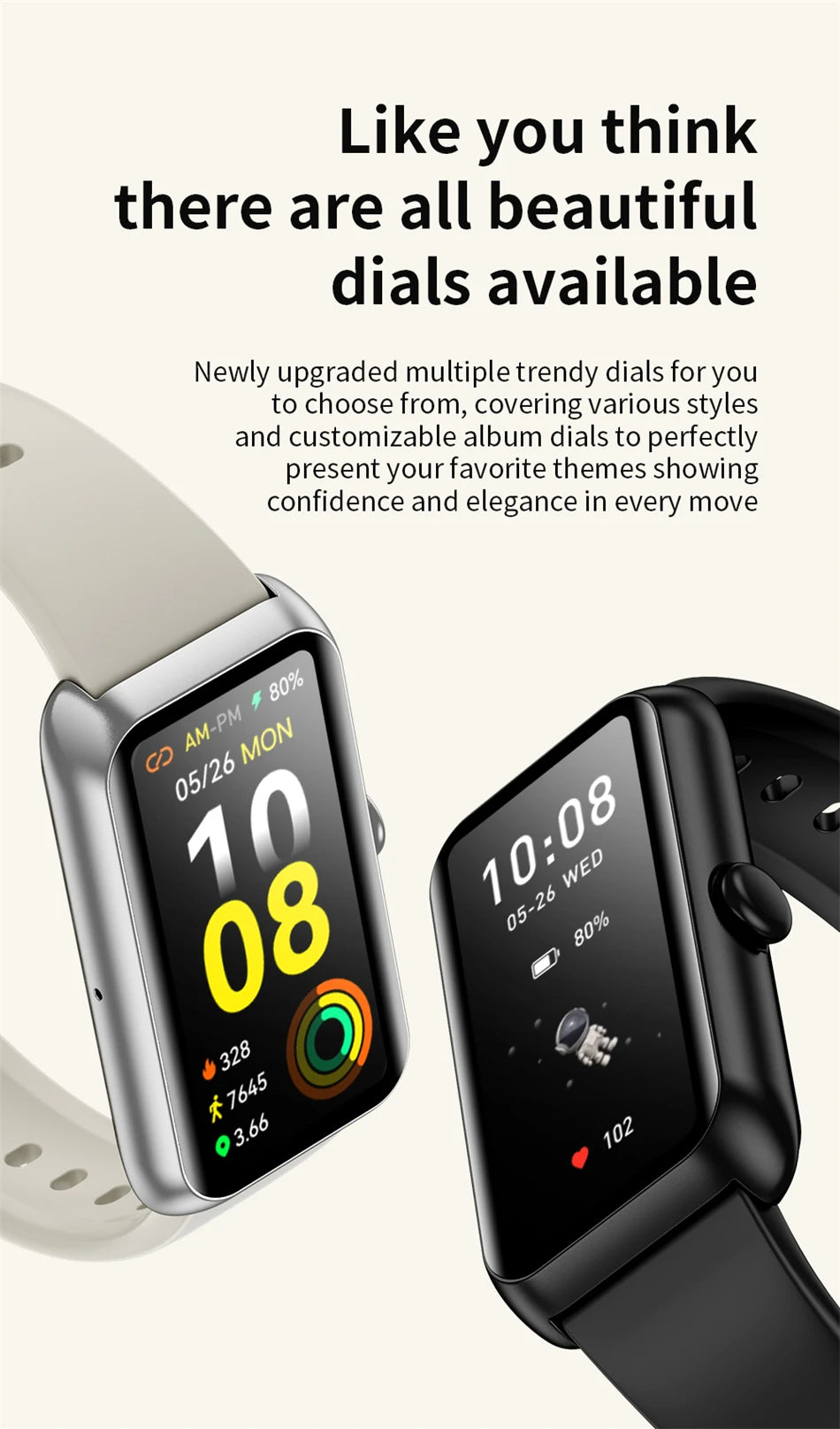 LIGE Fashionowy Smartwatch z Pełnym Ekranem Dotykowym Męski Damski Przypomnienie o Połączeniach Bransoletka Damska 100+ Trybów Sportowych Monitor Tętna Smartwatch