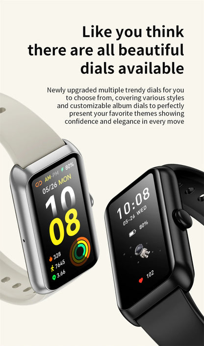 LIGE Fashionowy Smartwatch z Pełnym Ekranem Dotykowym Męski Damski Przypomnienie o Połączeniach Bransoletka Damska 100+ Trybów Sportowych Monitor Tętna Smartwatch