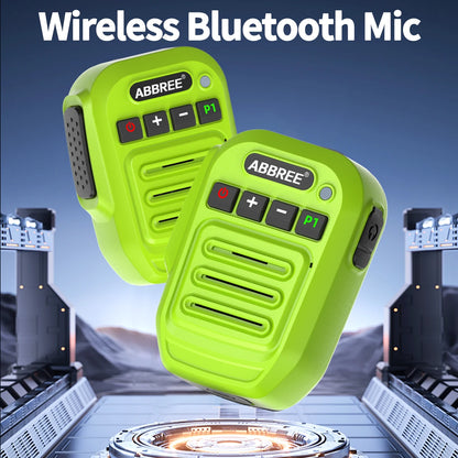 ABBREE Wireless Mic Bluetooth PTT Handsfree Speaker Microphone for Baofeng UV-5R UV-21 BF-888S Quansheng UV-K5(8) UV-5R Plus