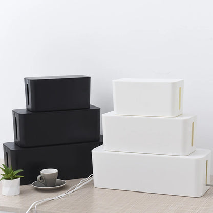 Cable Storage Box Power Board Wire Management Socket Strip Wire Case Dust Charger Socket Organizer Network Bin Charger