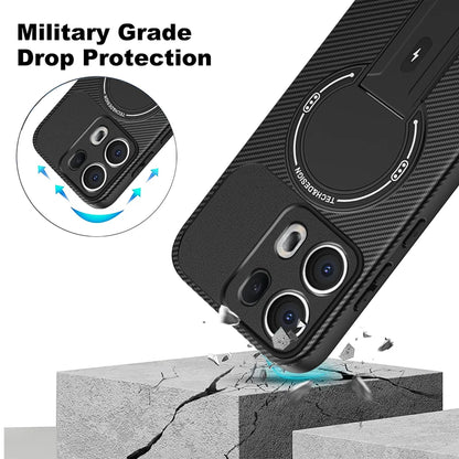 Shockproof Bracket Armor Magnetic Holder Case For OPPO Reno 13 13F Reno13 Pro Reno13F 5G Magsafe Wireless Charge Cover