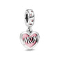 2025 Hot selling 925 Silver Pink Bird Moon Pendant Suitable for European Bracelets DIY Accessories Women's Charm Jewelry Gifts