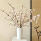 Japanese Style Artificial Cherry & Peach Blossom Bouquet, Faux Dried Floral Ornaments for Table & Living Room Home Decoration
