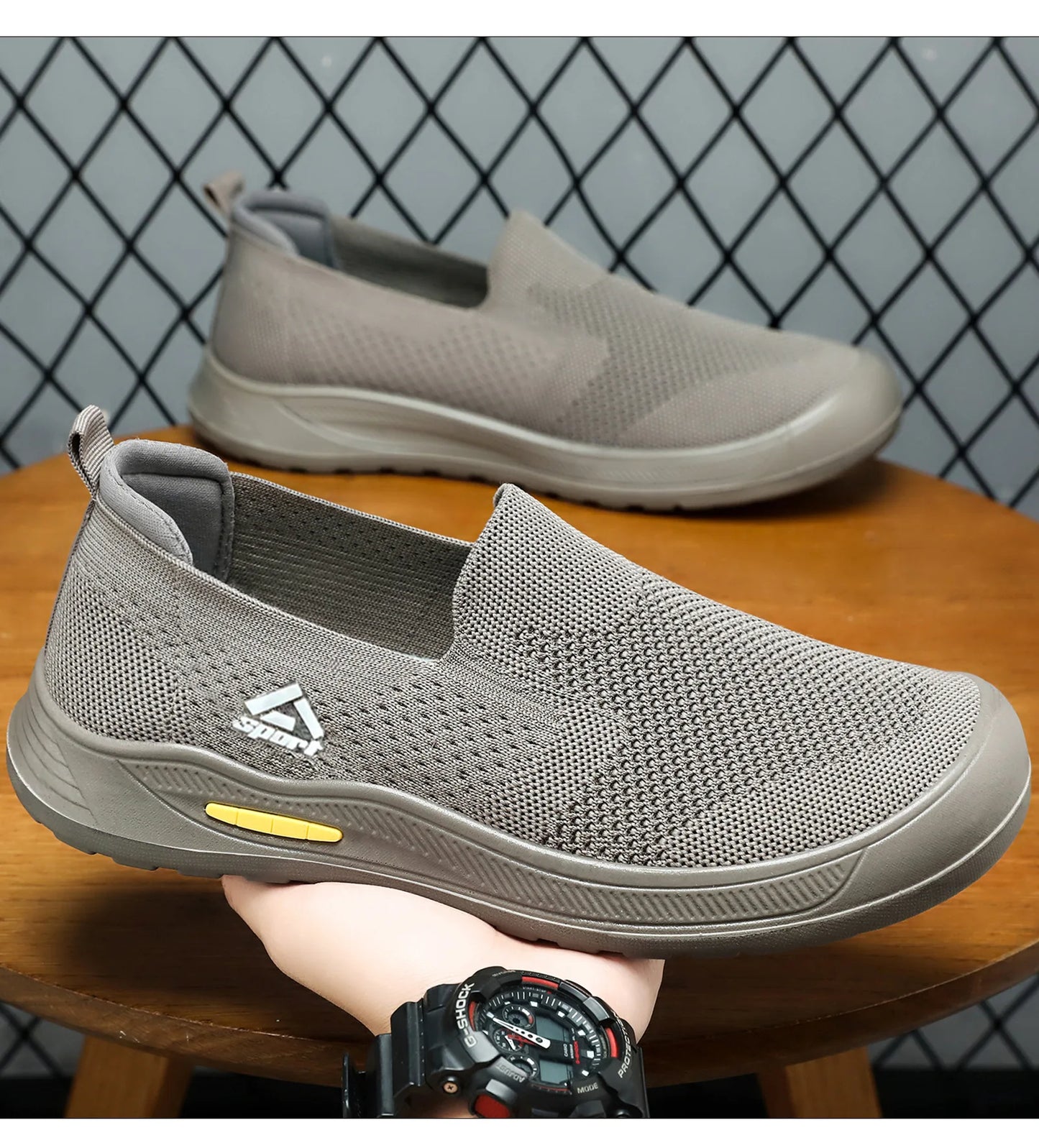 Men's Breathable Mesh Canvas Slip-On Shoes Anti-Odor Lightweight Soft Sole Casual Loafers Male Sneakers Summer cotton shoes