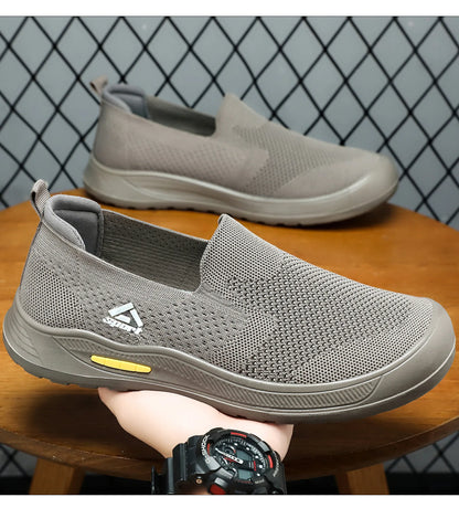 Men's Breathable Mesh Canvas Slip-On Shoes Anti-Odor Lightweight Soft Sole Casual Loafers Male Sneakers Summer cotton shoes