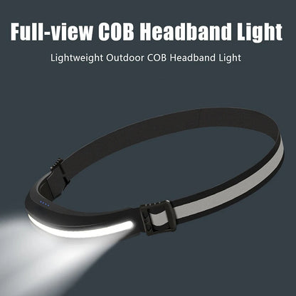 High Power COB Headlamp USB Rechargeable Lamp with 4 Lighting Modes Portable Light with Red/White Light Outdoor Camping Lantern