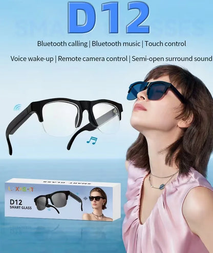 Smart AI Bluetooth Sunglasses Glasses Call Outdoor Sports Headphones HIFI Black Technology Anti-touch UV for Men and Women New