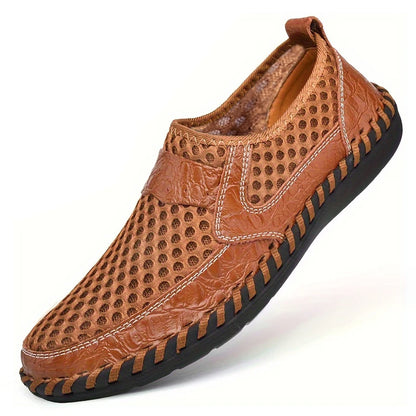 CLOHOO Hand-Sewn Casual Mesh Men's Shoes Comfortable Breathable Upper Fabric Durable Stitching Lightweight Footwear