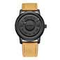 FOXBOX Fashion Leather Watch Men Creative Rolling Pointer Design Watch Men Casual Business Military Men's Quartz WristWatches