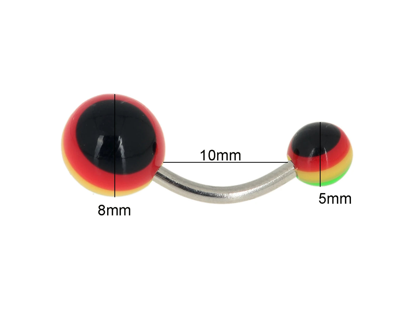 5pcs/lot Black White Sexy Belly Bars Body Piercing Button Ring Navel Barbell Jewerly Lip Piercing Unisex Fashion Jewelry
