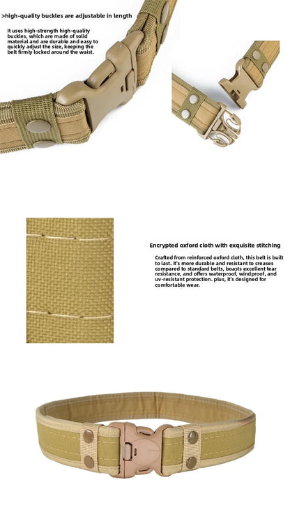 Camouflage Tactical Belt Men's Quick Release Nylon Military Belt Outdoor Combat Oxford Cloth Mountaineering Trouser Waist Belt
