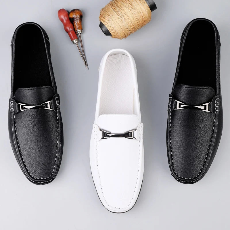 Men's daily casual leather shoes driving shoes new four-season general Doudou men's shoes outdoor lazy one pedal