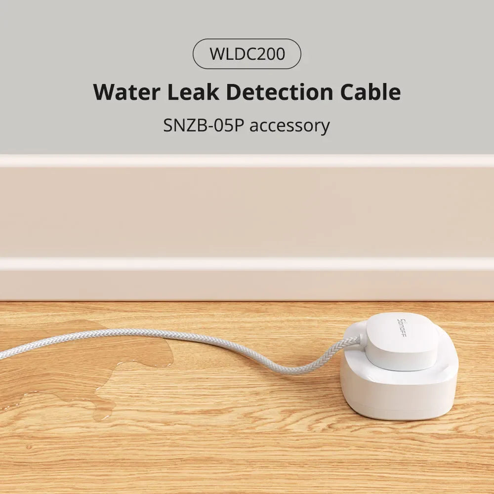 SONOFF SNZB-05P Water Leak Sensor With Detection Cable 5-Year Battery IP67 Waterproof Smart Alarms Works With Alexa Google Home
