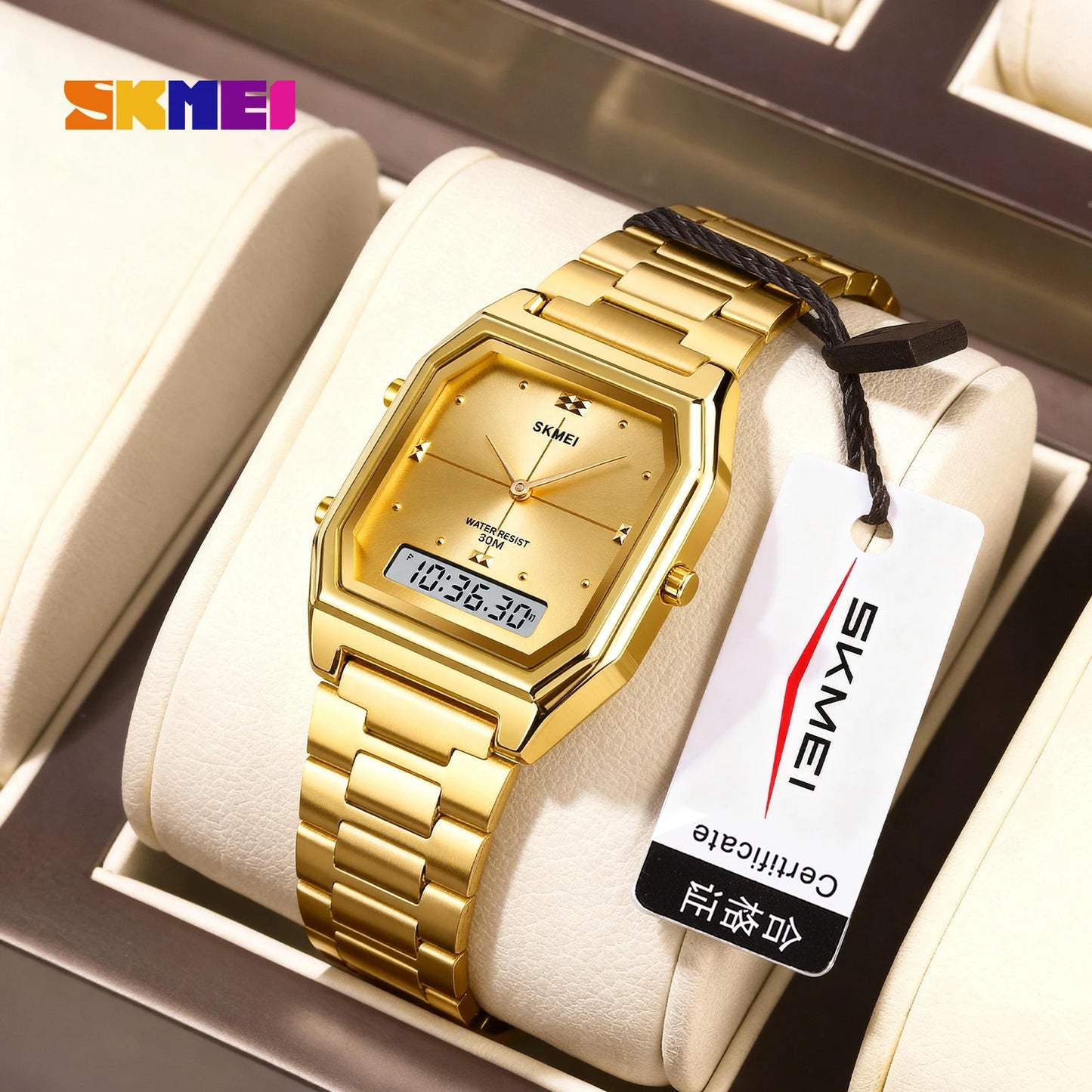 SKMEI Fashion Sport 3Time Chrono Digital Electronic Wristwatch For Men Women Double Display Waterproof Chrono Watch Reloj Hombre
