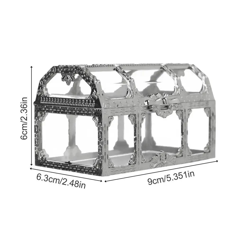Transparent Treasure Box 12PCS Hollow Wedding Candy Box Chocolates Container Jar Storage Containers Case Anniversary Festival