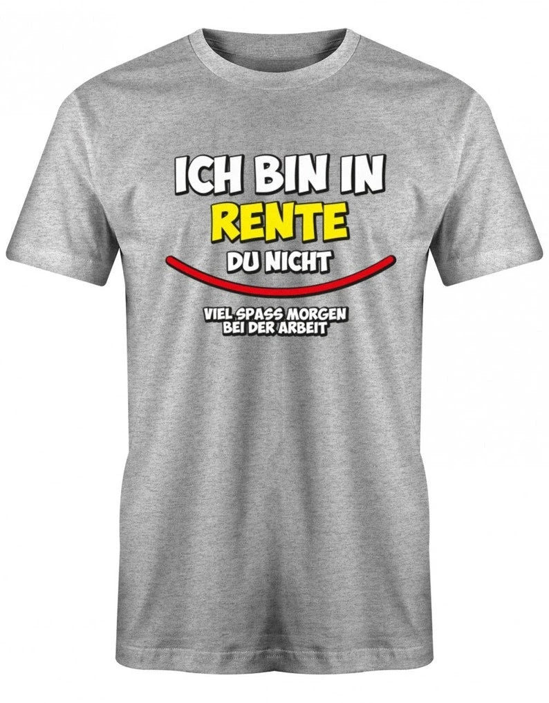 Ich Bin in Rente Du Nicht Rentner T-Shirt Funny Pattern Print Tees Summer Fashion Casual Comfortable Soft Cotton Short-sleev Top