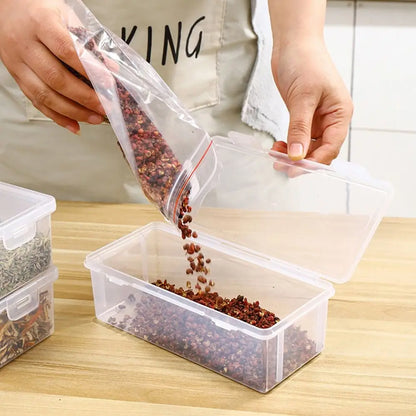 1Pcs Refrigerator Food Fresh Kitchen Storage Boxs Good Sealing Transparent Spice Container Case Visible Home Dry Fruit Jar