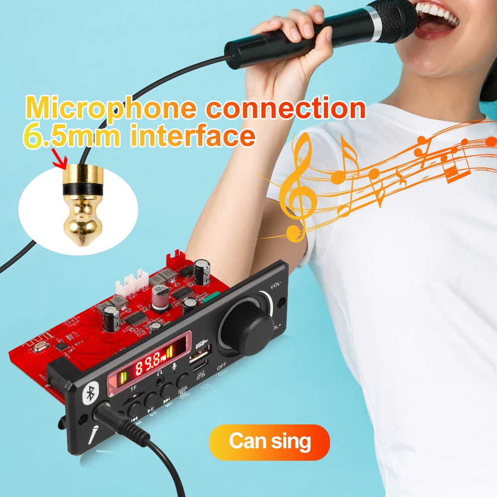 160W Amplifier Bluetooth MP3 WMA  APE Decoder Board 12V 40W Handsfree Car Audio Microphone USB TF FM Radio DIY Mp3 Music Player