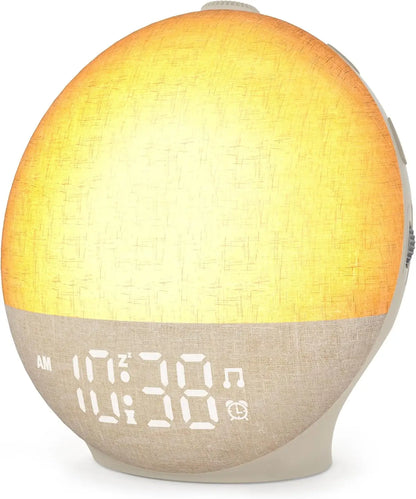 Wake Up Light Sunrise Alarm Clock White Noise Sound Machine Bluetooth Speaker Color Changing Night Lights for Bedroom Ideal Gift