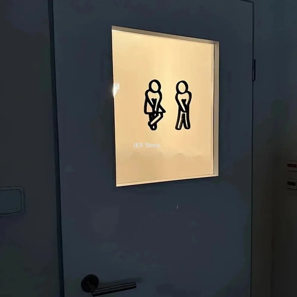 Modern Restroom Door Sign Men Women WC Hanging Plaque Contour Style for Guest Bathroom Home Hotel Wall Decor Daily Use Sign