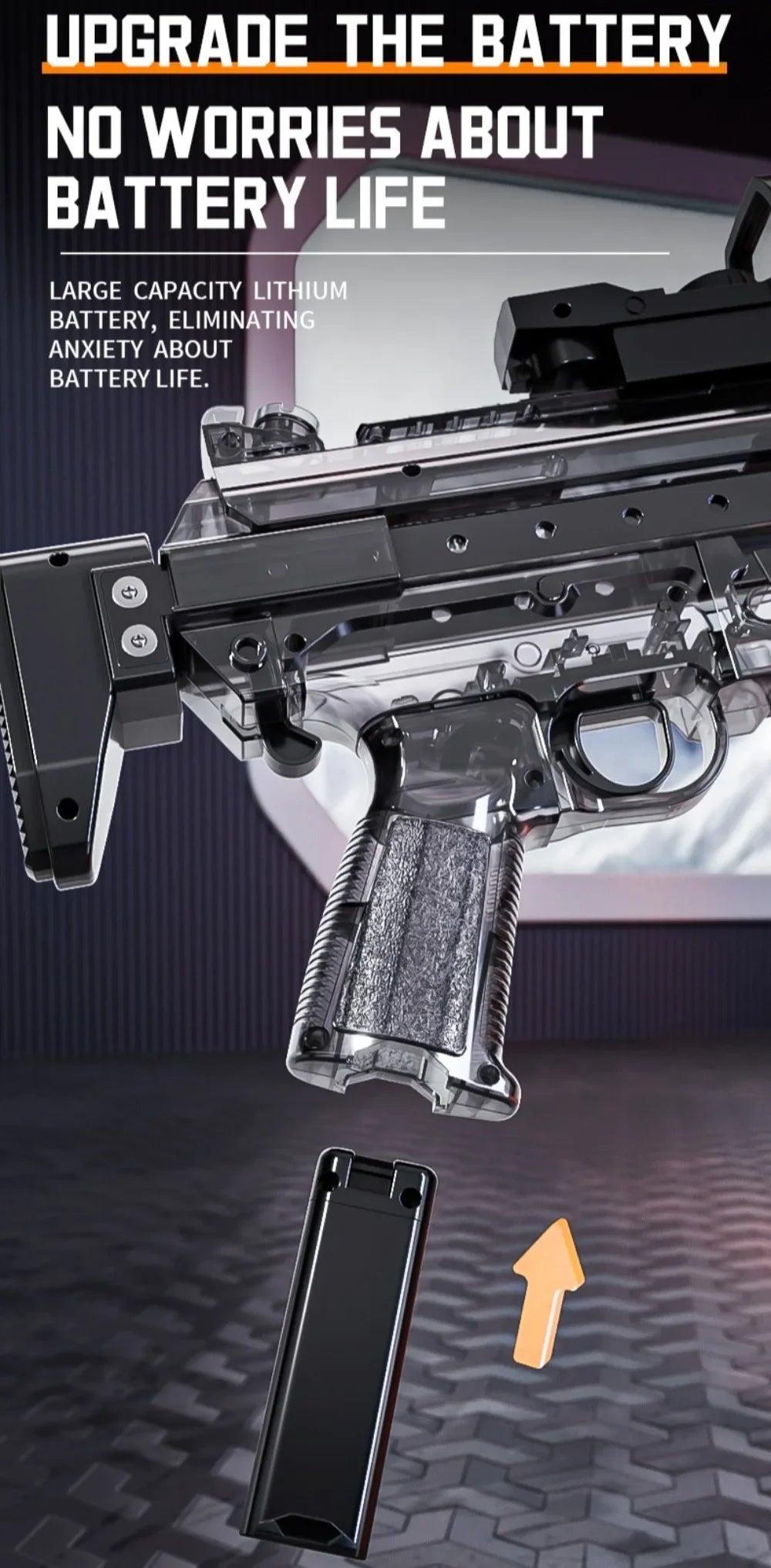 MP5K Full Automatic Water Gun Toy with Retractable Stock Linked Recoil Mechanism Water Pistol Summer Outdoor Beach Shooting Game