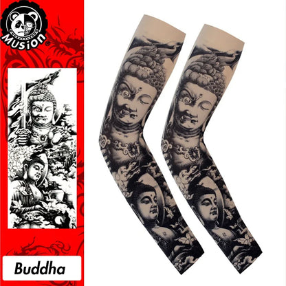 Musion New Seamless Tattoo Sleeves Anti UV Dust Hand Sock Arm Sleeves Fishing Motorcycle Bicycle Unisex Tattoo Sleeve Set A Pair