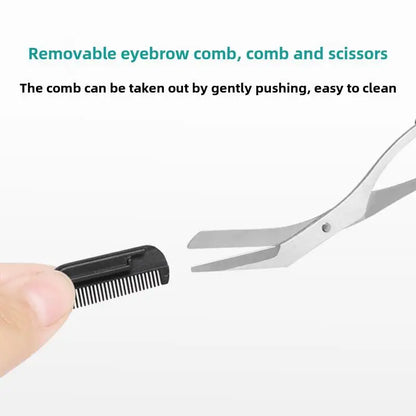 1Pcs Eyebrow Trimmer Makeup Tools Stainless Steel Eyebrow Scissors With Comb Hair Removal Eyebrows Shaping Makeup Tools