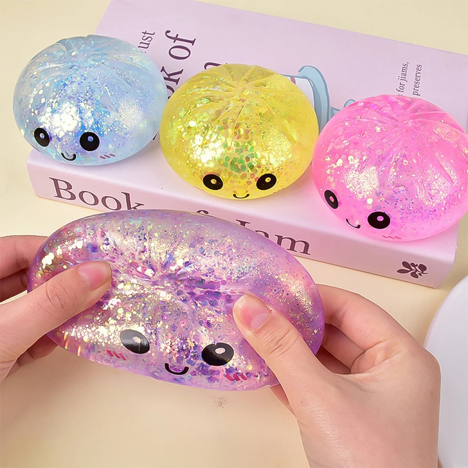 Colorful Glitter Dumpling Blind Box Squishy Relaxing Relieve Anxiety Antistress Enhance Happiness Rebound Squeeze Reliever Toy