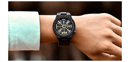 BOBO BIRD Wood Watches Relogio Masculino Watch for Men Viking Warriors Symbol Relojes Para Hombre часы мужские Logo Custom