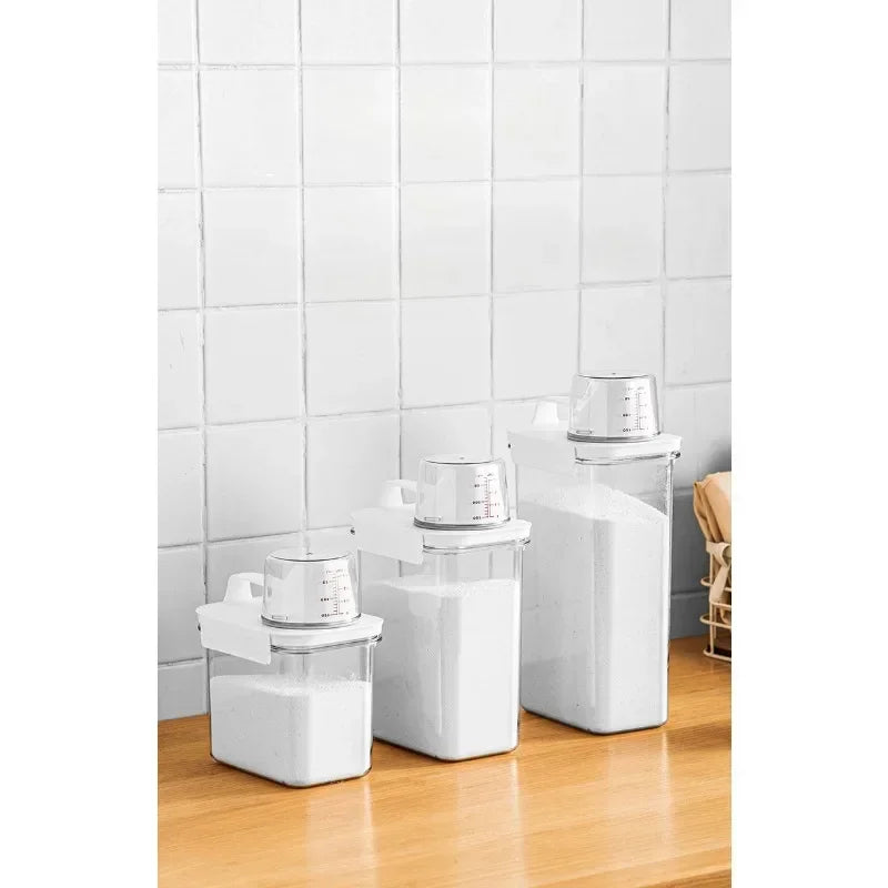 Laundry powder storage box, bathroom laundry detergent storage tank, transparent acrylic box, household necessities