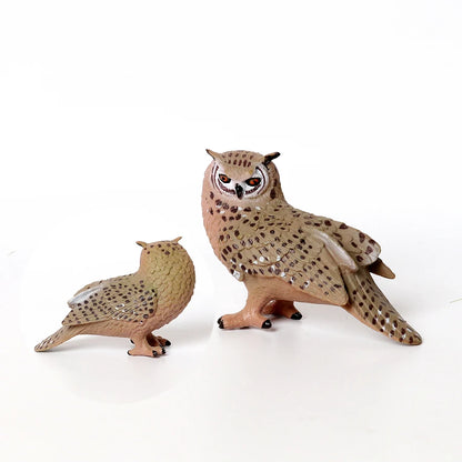 Hand Painted Simulation Bird Model Figures Toucan Peacock Owl Flamingo, Early Cognition Toy Cake Decoration For Children