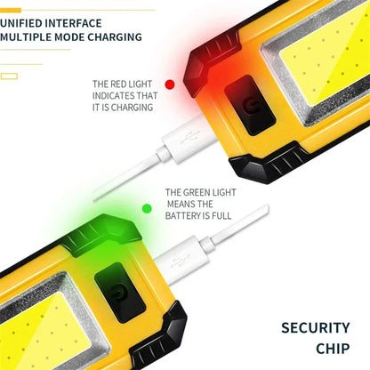 4000MaH Rechargeable Work Light 30W Super Bright COB Flashlight With Magnetic Portable Outdoor Power Bank Camping Emergency Lamp