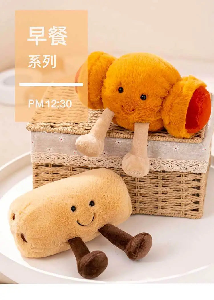 Cute Cartoon Bread Pancake Doll Soft Plush Toys Kawaii Sofa Home Decor Doll Exquisite Collectibles Surprise Fun Birthday Gift