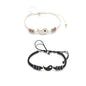 Couple Bracelets Rings Yin Yang Tai Chi Alloy Pendant Adjustable Braid Chain Necklace Matching Lover Bracelet Necklace Earring