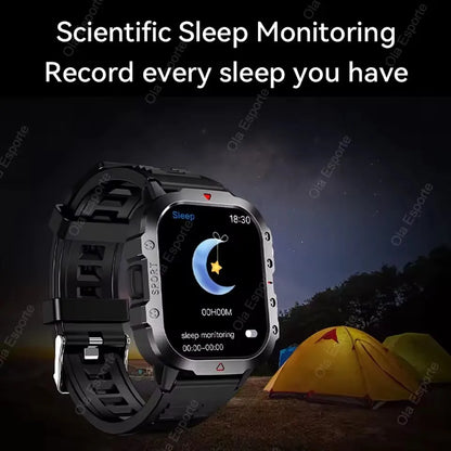 2025 New Military Smart Watch Men Waterproof Outdoor Sports Fitness Tracker Health Monitor 2.19" BT Call Smartwatch HT30
