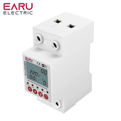 Tuya WiFi Smart Energy Meter Power kWh Meter Earth Leakage Over Under Voltage Protector Time Relay Device Switch Circuit Breaker