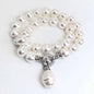 Luxury style Cultured 12-15m White Potato Freshwater Pearl Necklace Cz Pave Shell Pearl Pendant Weddding