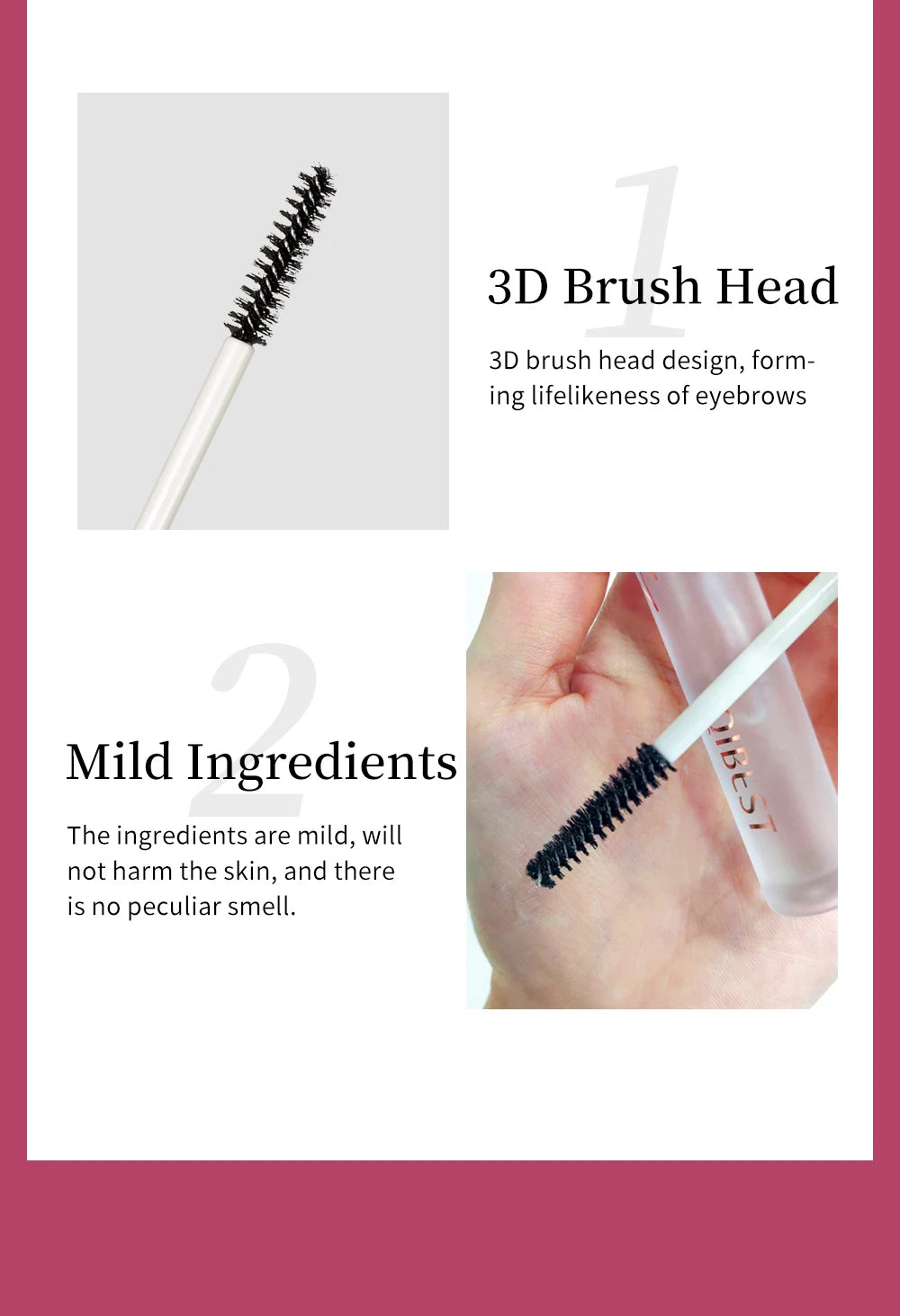 QIBEST Transparent Eyebrow Gel Long Lasting Shape Natural Three Dimensional Moisturizing Eyebrow Styling Gel Makeup Brow Soap