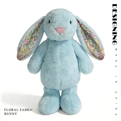 23cm Adorable Floral Bunny Plush Toy Huggable Soft Stuffed Rabbit Doll with Floral Ears Birthday Gift for Girl Plush Collectors